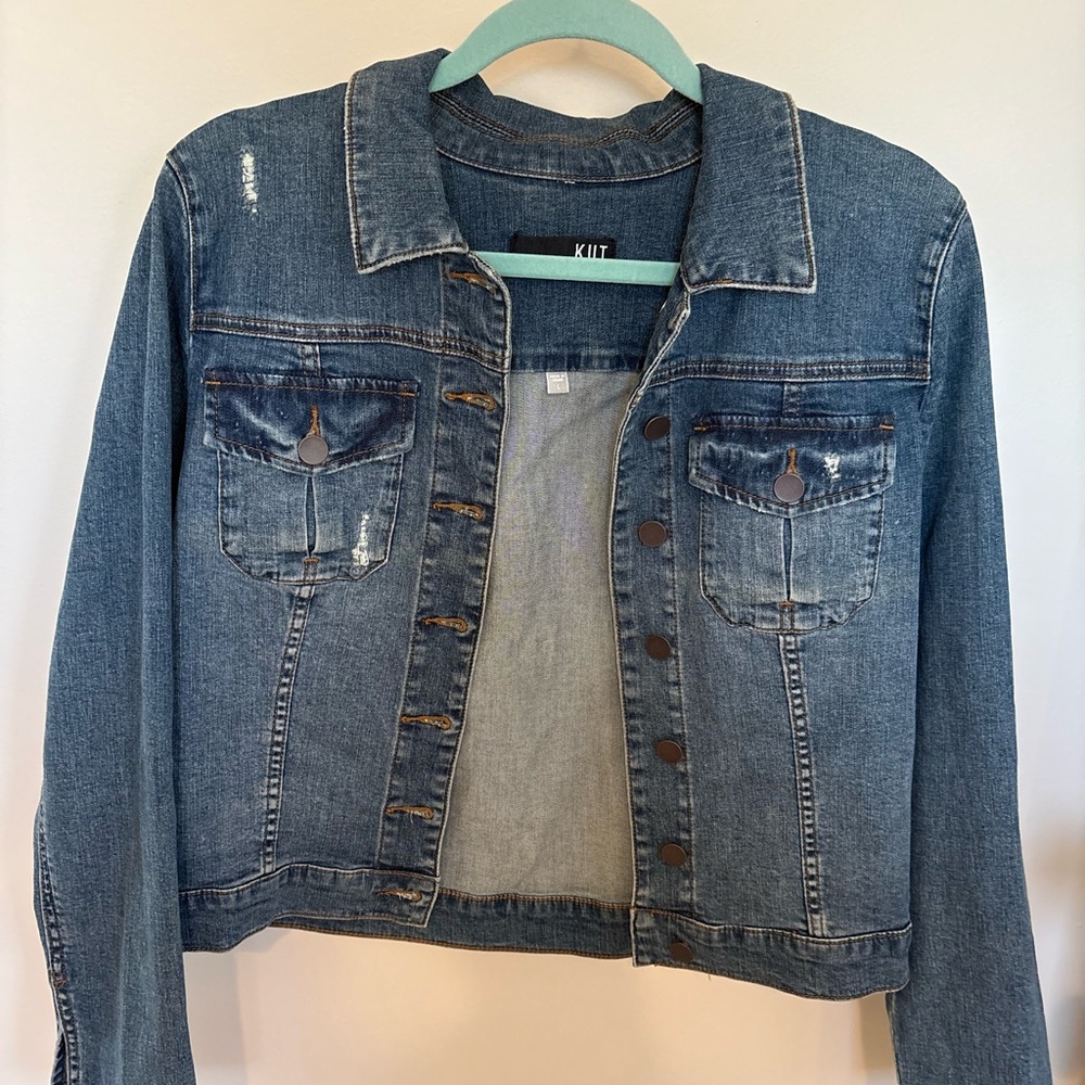Kut from the Kloth Distressed Blue Jean Jacket